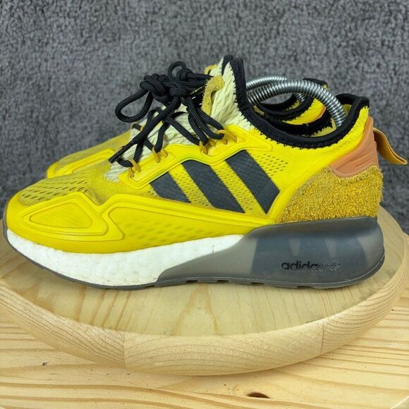Adidas Ninja ZX 2K Boost Sneakers Mens 7 Time In Yellow Black Suede Mesh Shoes - Picture 1 of 8